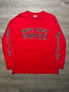 Vintage Y2K West Coast Choppers choppers for life, red long sleeve T-shirt XL
